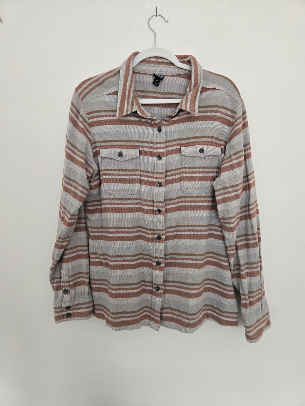 Patagonia Striped Cotton Flannel Button Down Shirt Outdoor Athleasure Normcore